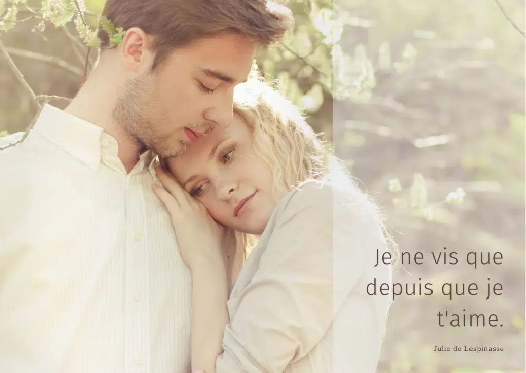 citation Je t'aime - amoureux qui s'enlacent sous le soleil